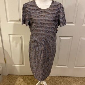 St John boucle knit draped front dress